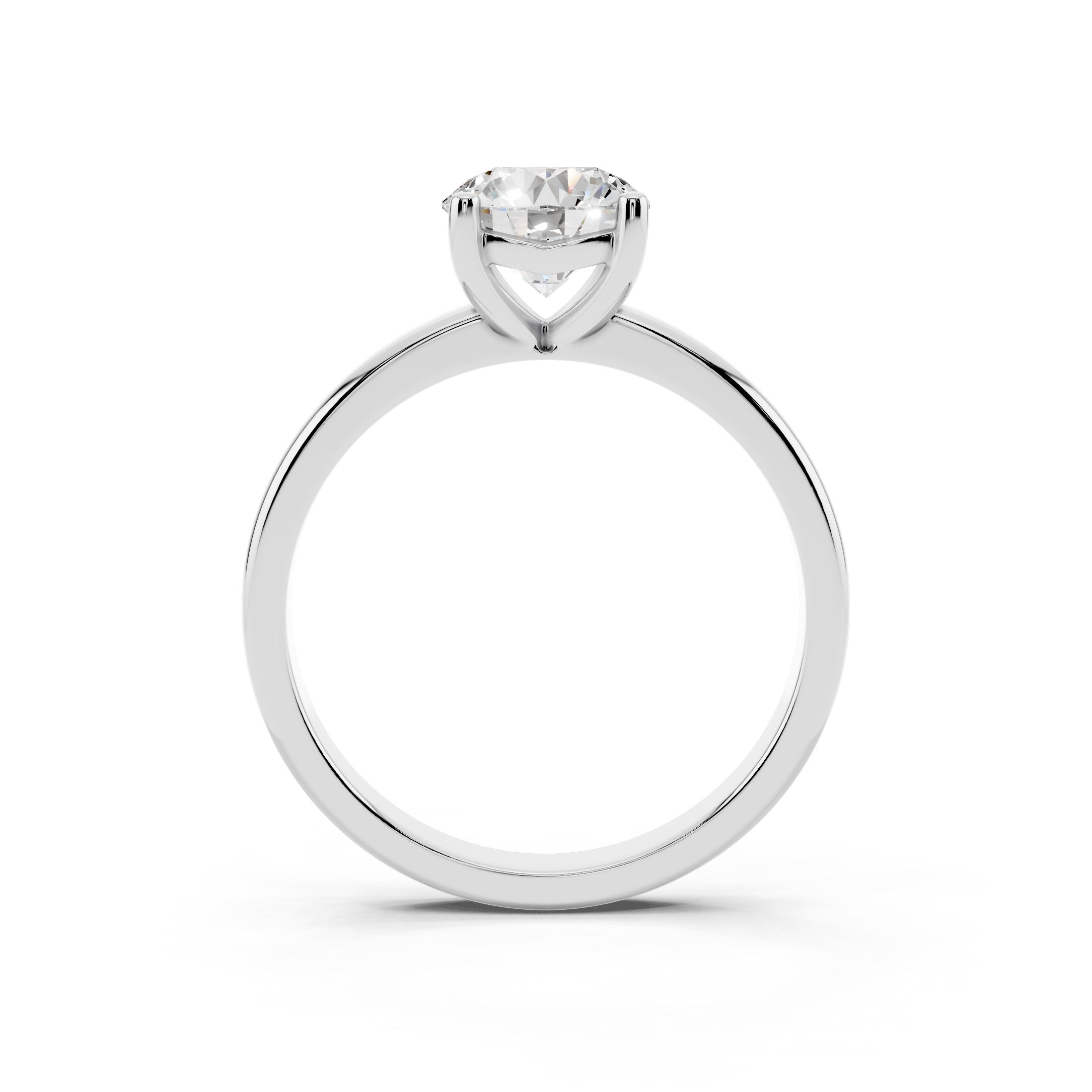 Anello Halo Alberobello 1.80 ct Laterali Diamante Lab - Vista Angolare Griffe e Castone Artigianale