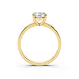 Anello Solitario con Laterali Palermo Ovale Diamante Lab