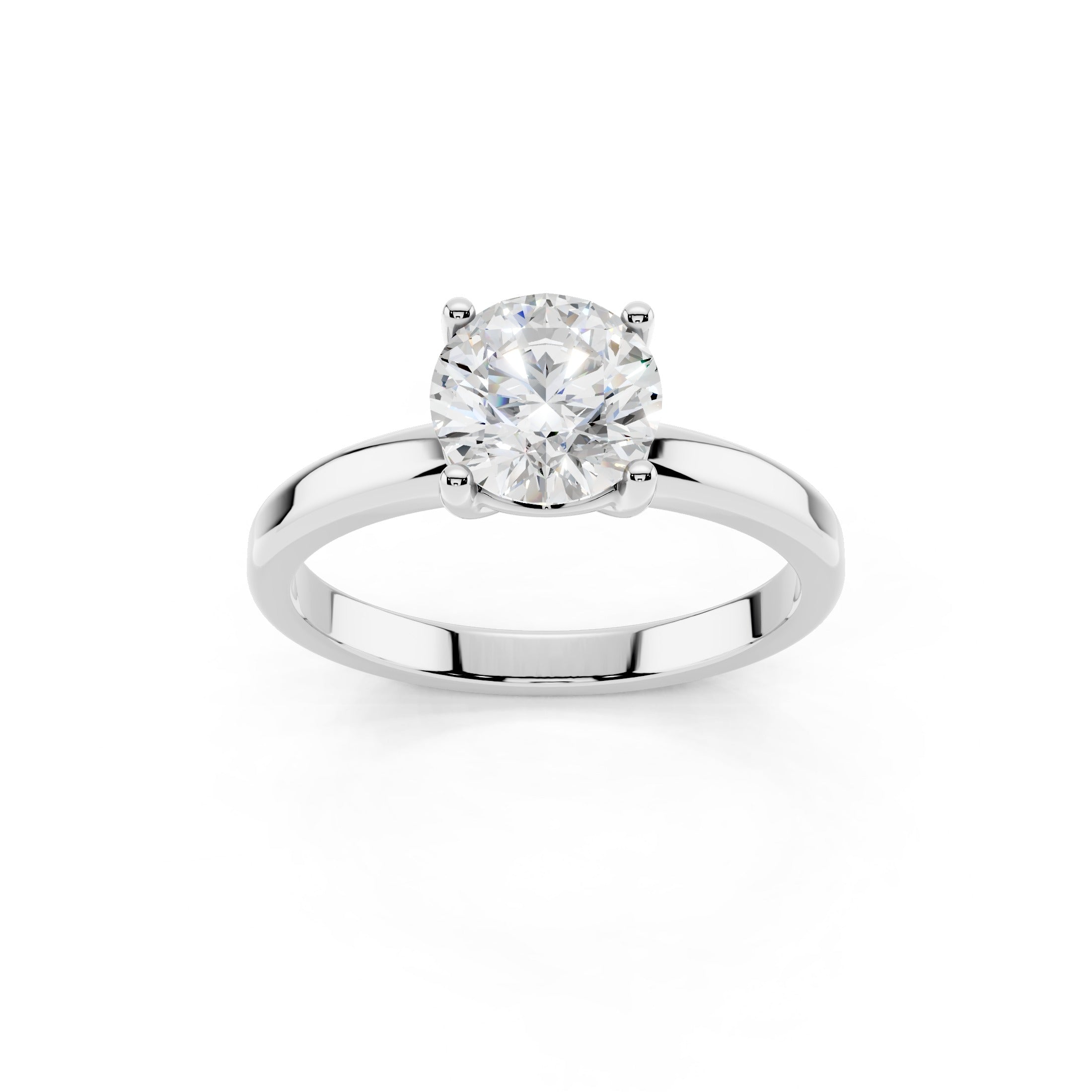 Anello Solitario Perugia Taglio Brillante Tondo Diamante Lab - Vista Laterale Finitura Orafo Made in Italy